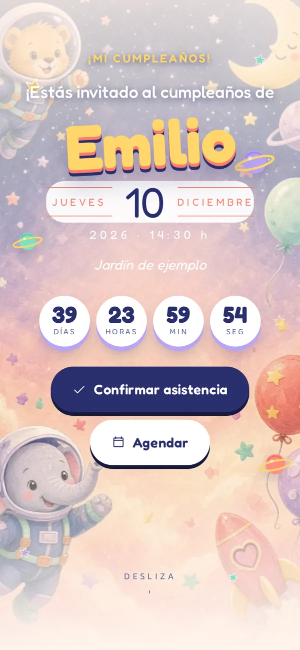 Invitación de cumpleaños infantil